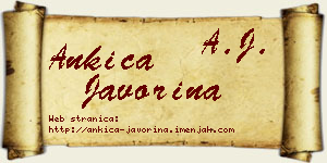 Ankica Javorina vizit kartica